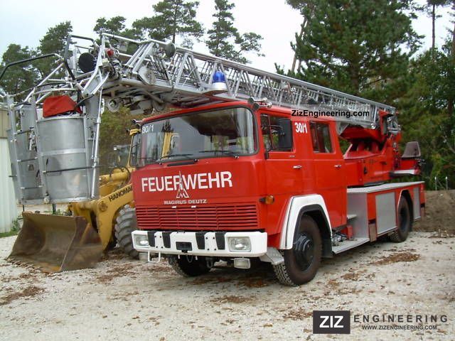 Magirus Deutz FM 170 D 12 F Aerial Ladder Fire Truck With Crane 1975 