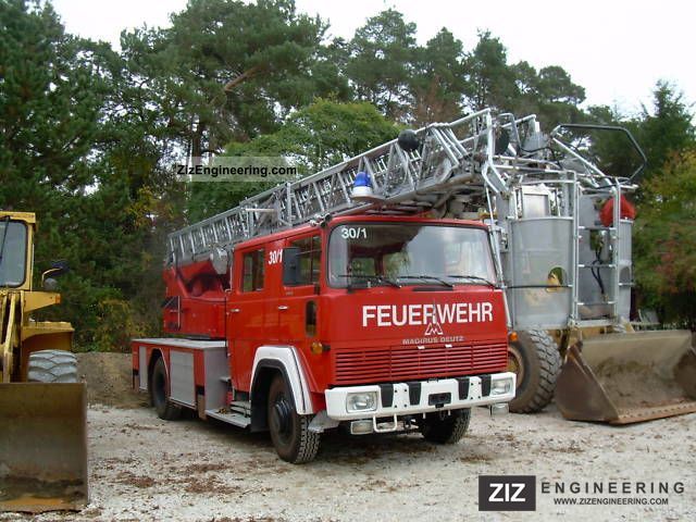 Magirus Deutz FM 170 D 12 F Aerial Ladder Fire Truck With Crane 1975 