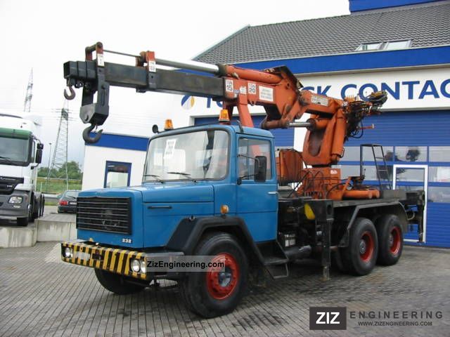 Magirus Deutz 232 D 6x4 with 20 tons crane 1979 Truck-mounted crane.