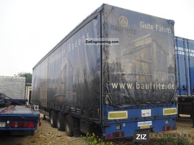 2003 Meusburger  MPS-3 Schiebepl / Zwillingsber / roof Semi-trailer Stake body and tarpaulin photo