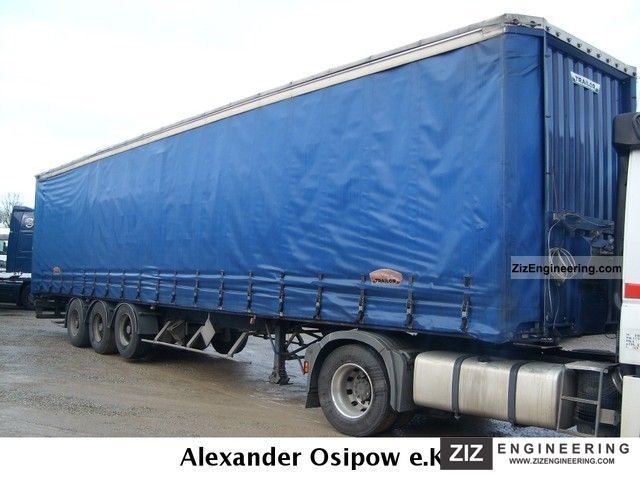 1996 Trailor  90m ³ of air + Lieftachse Semi-trailer Stake body and tarpaulin photo