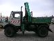 1991 Unimog  MB U1650 with 7t Werner winch, Palfinger crane Truck over 7.5t Three-sided Tipper photo 7