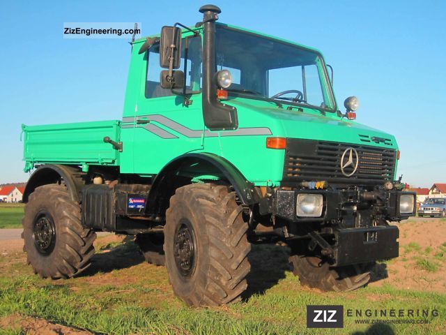 1996 Unimog  U1600 U 427 agricultural green juice Truck over 7.5t Three-sided Tipper photo