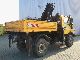 1991 Unimog  427/11 4x4 flatbed with crane Truck over 7.5t Stake body photo 3