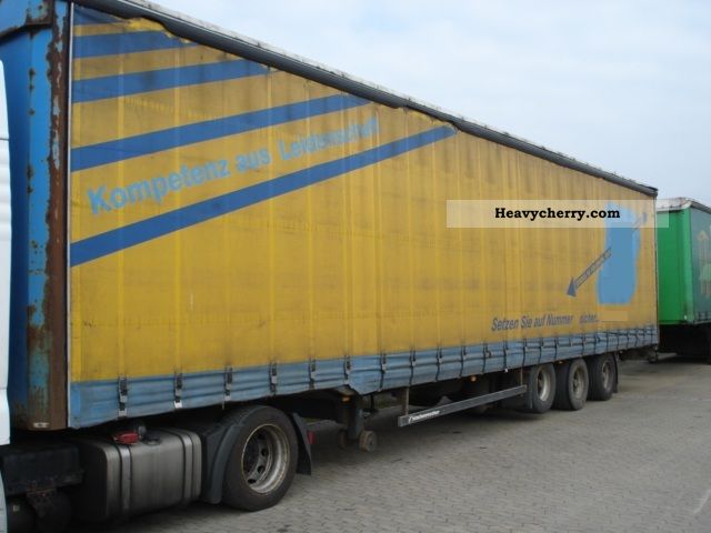 1999 Kotschenreuther  Mega-lift axle trailer * Liner * Edscha * Low * Semi-trailer Stake body and tarpaulin photo