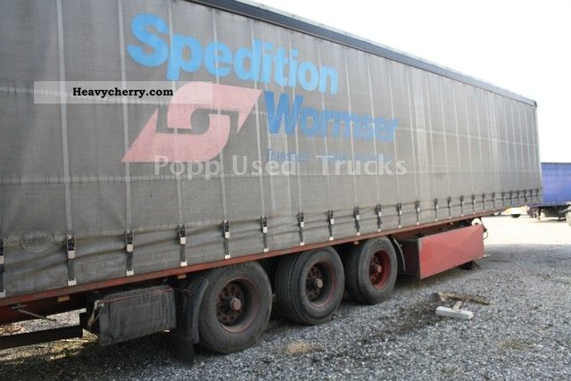 1999 Kotschenreuther  PLC with 324 lift axle Semi-trailer Stake body and tarpaulin photo