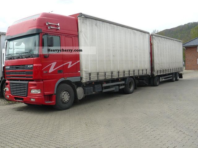 2003 DAF  XF 95 480 4X2 + 3-axle ANH Truck over 7.5t Stake body and tarpaulin photo
