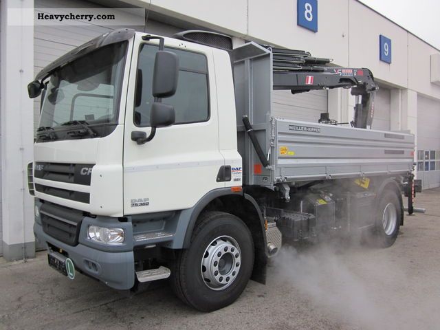 2011 DAF  FA-3S 75 360 + rear tipper crane Hiab Truck over 7.5t Tipper photo
