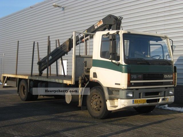 1994 DAF  FA 75 240 + HIAB 100AW Truck over 7.5t Stake body photo