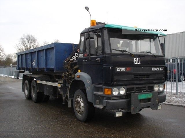 1992 DAF  2700 6X2 + Containersysteem Kraan Truck over 7.5t Roll-off tipper photo