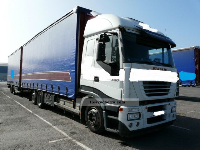 2006 Iveco  Stralis AT 430 complete train Tautliner 115 cbm Truck over 7.5t Stake body and tarpaulin photo