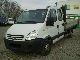 2007 Iveco  Daily 35S12 DoKa crew cab flatbed trailer coupling Van or truck up to 7.5t Stake body photo 3