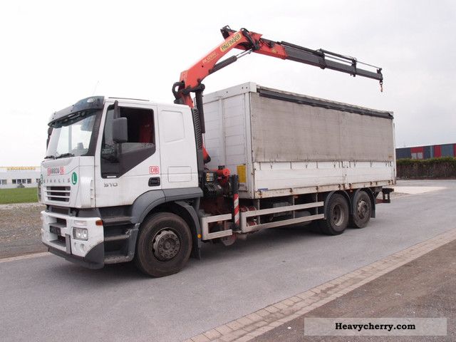 2005 Iveco  AT 260 S 31 Y PS 6x2 Palfinger crane Funkfernst. Truck over 7.5t Stake body and tarpaulin photo