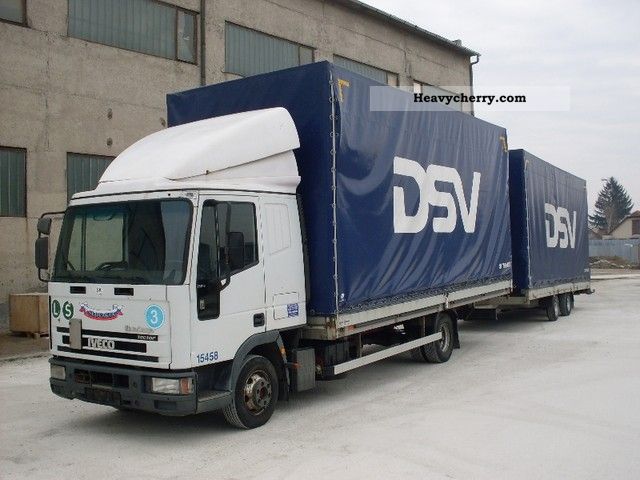 2003 Iveco  75 E-18 with Anhenger Truck over 7.5t Stake body and tarpaulin photo