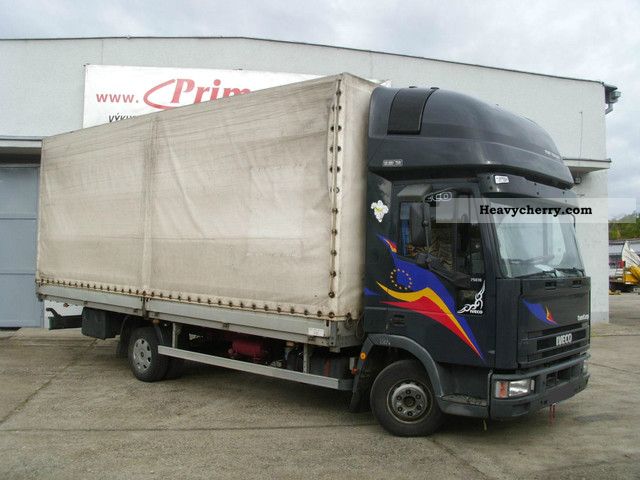 2001 Iveco  Euro Cargo 75E15 Tector Van or truck up to 7.5t Stake body and tarpaulin photo