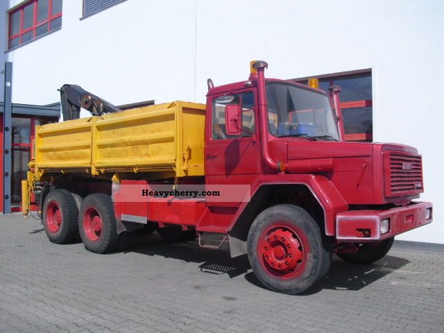 1985 Iveco  Magirus 260 25 TO 3-side tipper Meiller crane Truck over 7.5t Tipper photo