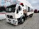 2001 MAN  14 224 flatbed with crane Palfinger PK 9500 Truck over 7.5t Stake body photo 5
