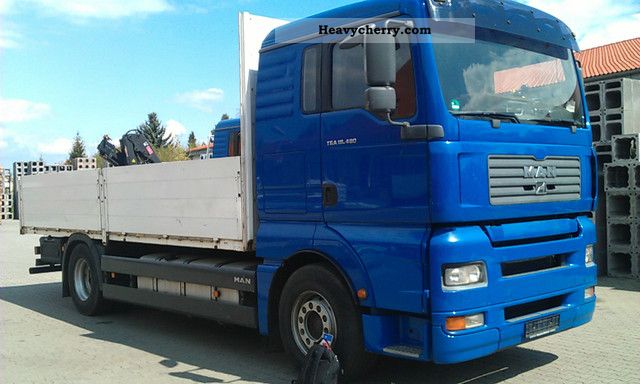 2004 MAN  TGA 18.480 flat roof, switch, green badge Truck over 7.5t Stake body and tarpaulin photo