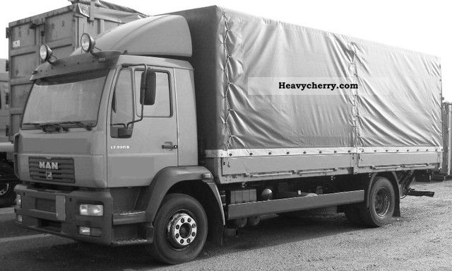 2001 MAN  LE 220 B liftgate Truck over 7.5t Stake body and tarpaulin photo
