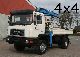 MAN  17 232 4 x 4 truck with crane 1995 Three-sided Tipper photo