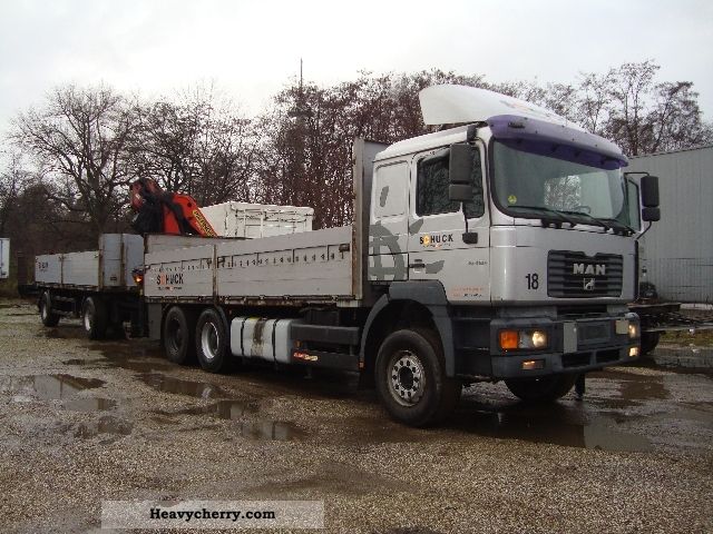 2001 MAN  FE 26 410 6X4 Building PK21000 + € 3 trailer Truck over 7.5t Stake body photo