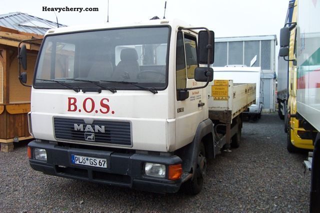 1995 MAN  8103 with crane Van or truck up to 7.5t Stake body photo