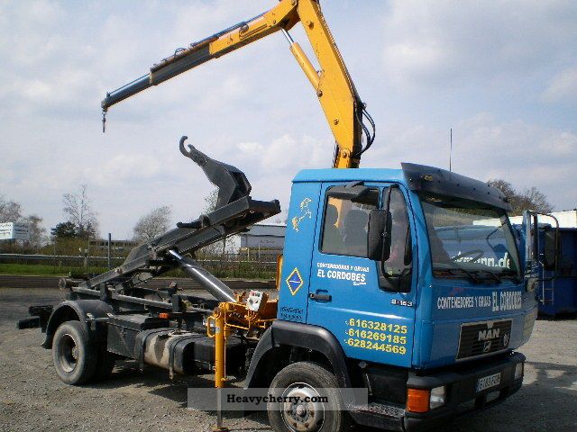 1997 MAN  9163 City with hook and crane Van or truck up to 7.5t Roll-off tipper photo