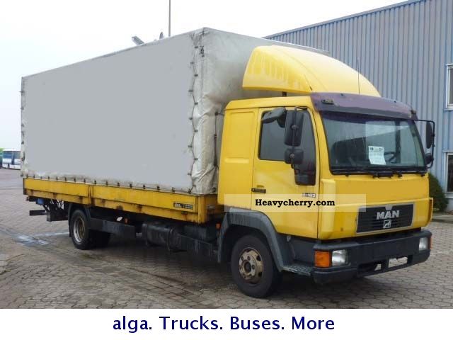 1997 MAN  8163 sleeper, 6.1 mtr long Van or truck up to 7.5t Stake body and tarpaulin photo