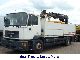 MAN  18.280, 6.2 mtr. Building with a crane 2003 Stake body photo