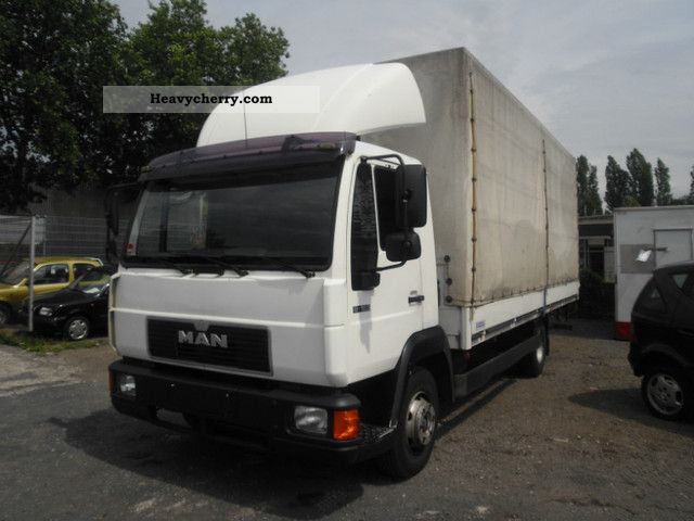 1998 MAN  8163 Van or truck up to 7.5t Stake body and tarpaulin photo
