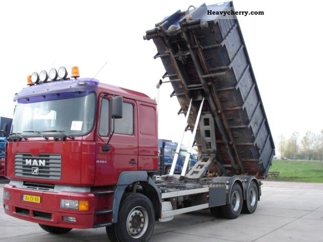 2001 MAN  FE 410 - 6x4 - NCH cable systeem Truck over 7.5t Roll-off tipper photo