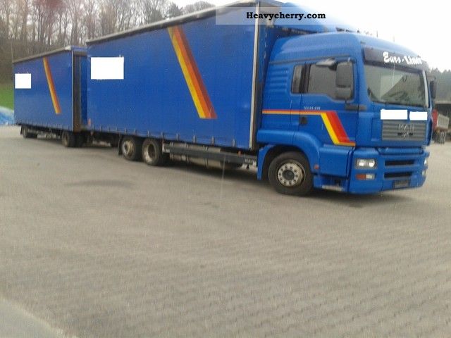 2004 MAN  24 430 XLX, retarder, German truck Truck over 7.5t Stake body and tarpaulin photo
