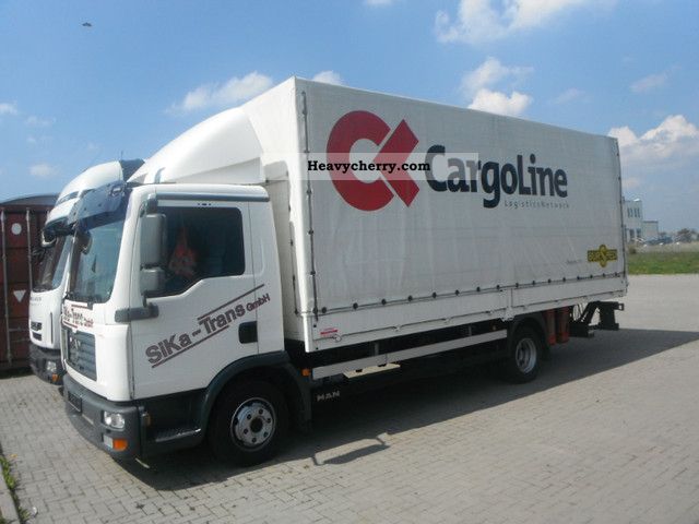 2008 MAN  7180-8180. with TÜV. Truck over 7.5t Stake body and tarpaulin photo