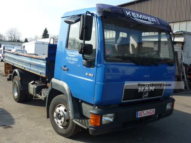 1998 MAN  8163 Three-way dump pile Van or truck up to 7.5t Tipper photo