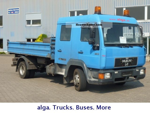 1997 MAN  8163 DOKA, foot, ball - double cab - Truck over 7.5t Three-sided Tipper photo