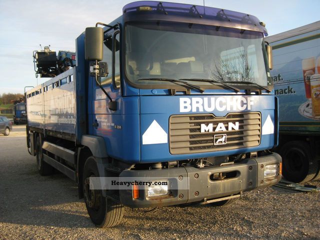 2000 MAN  18 284 crane Hiab 105K and climate Truck over 7.5t Stake body photo