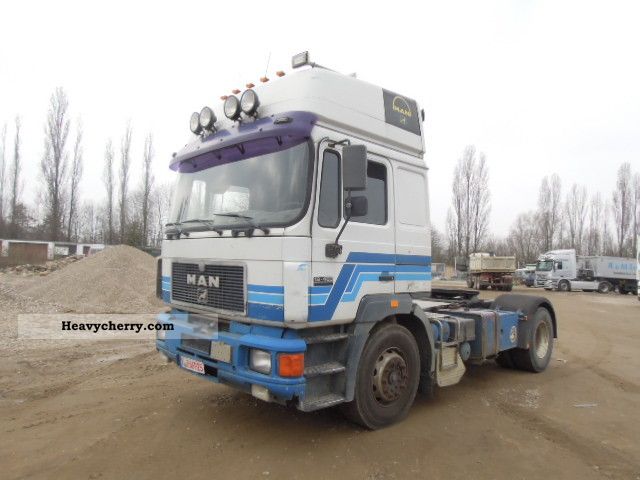 1996 MAN  19 463 F2000 (high roof) Air / retarder / Kipphydraul Semi-trailer truck Standard tractor/trailer unit photo