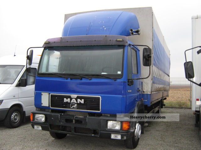 1998 MAN  10-224 L200 tarp / stakes / LBW Truck over 7.5t Stake body and tarpaulin photo