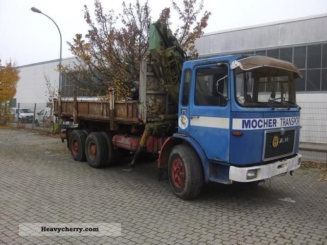 1976 MAN  32 362 dump truck or timber truck with Palfinger Kr Truck over 7.5t Tipper photo