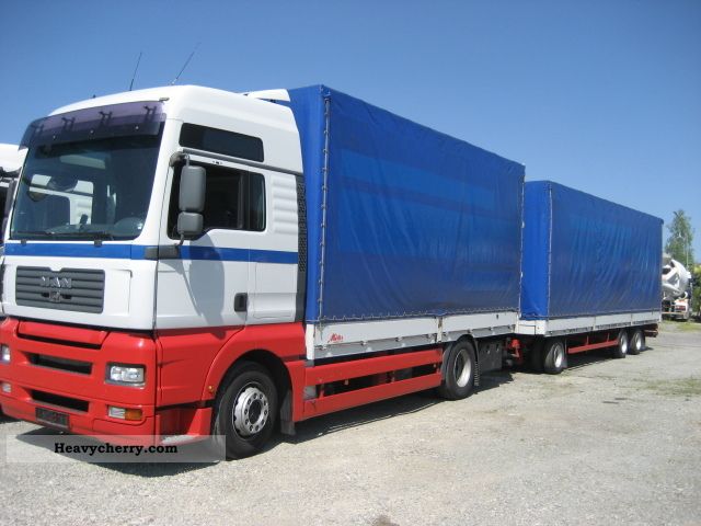 2007 MAN  TGA 18.440 4x2 with trailer € 5 Truck over 7.5t Stake body photo