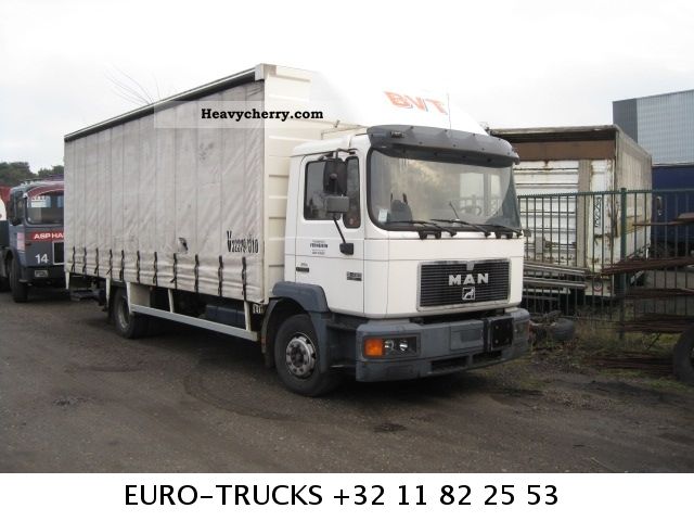 1995 MAN  15 224 Silent Truck over 7.5t Stake body and tarpaulin photo