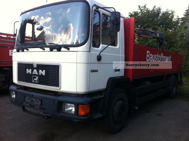 1993 MAN  18 272 flatbed crane Hiab 174 ORIGINAL 238Tkm Truck over 7.5t Stake body photo