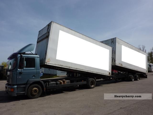 2000 MAN  14 284 trucks with trailers mega jumbo suitcase Truck over 7.5t Tipper photo