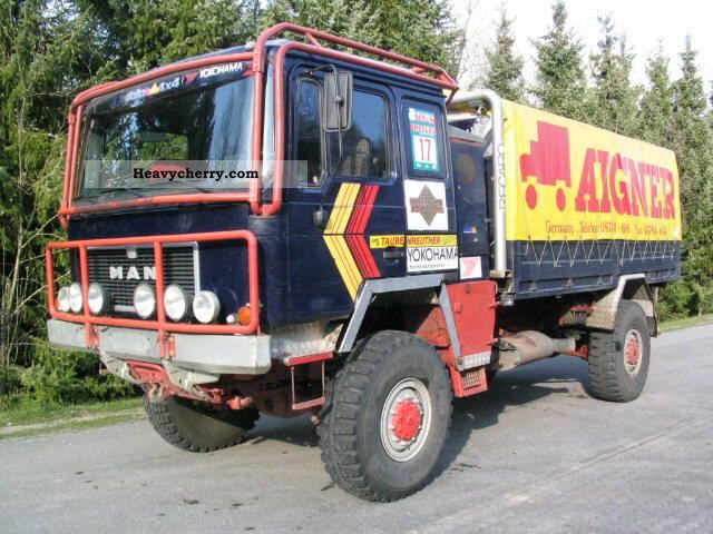 1979 MAN  KAT1 with civil FHS Truck over 7.5t Stake body and tarpaulin photo