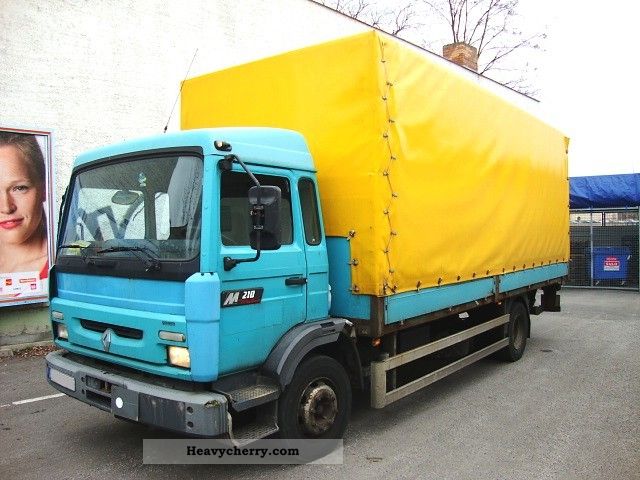 1999 Renault  S210 Midliner 12t flatbed tarp LBW inspection 08/2012 Truck over 7.5t Stake body and tarpaulin photo
