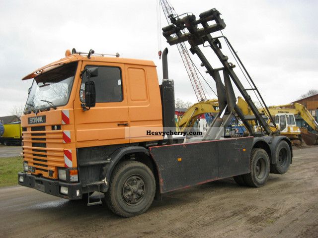 1985 Scania  142 H V 8 / 6X2 / Seilabroller Truck over 7.5t Roll-off tipper photo