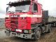 1987 Scania  142 with crane Semi-trailer truck Standard tractor/trailer unit photo 1