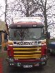 1998 Scania  R124 420 - ZESTAW Truck over 7.5t Stake body and tarpaulin photo 2