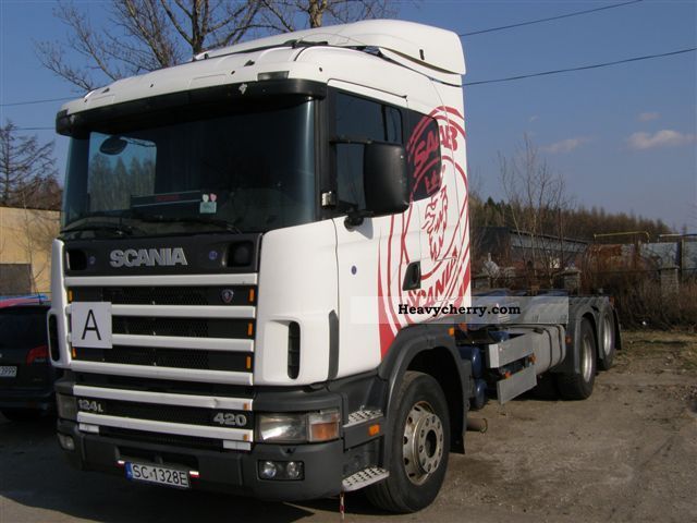 1999 Scania  R124LB6X2LB420 HAKOWIEC Truck over 7.5t Roll-off tipper photo