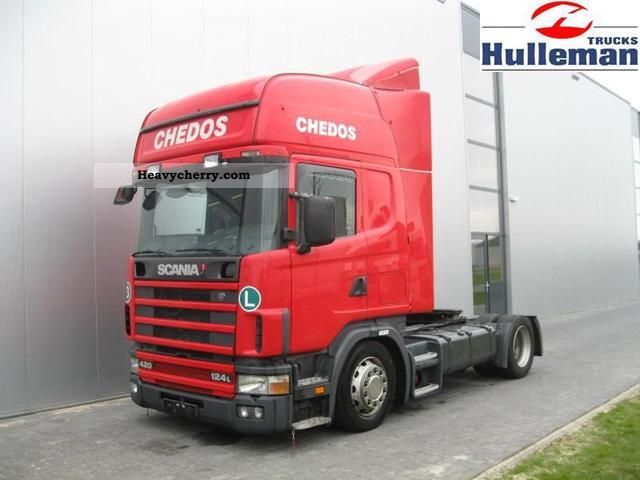 2002 Scania  R124.420 Topline 4X2 EURO 3 Semi-trailer truck Volume trailer photo